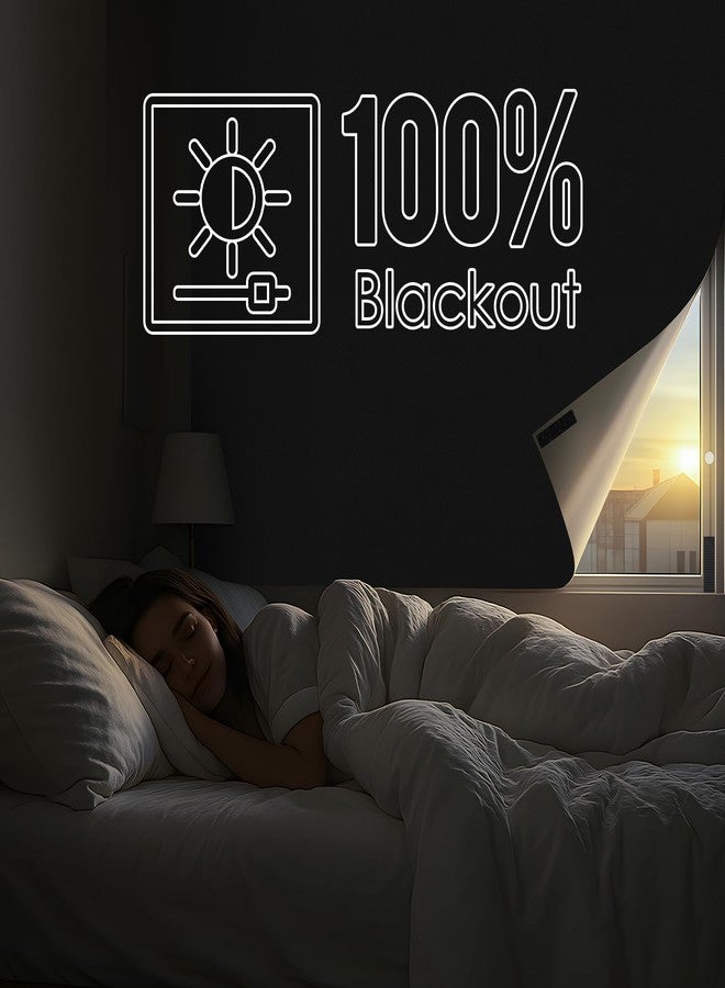 PATTENGO Blackout Window Cover, Portable DIY Window Blinds,Travel Window Blackout Curtains for Baby Nursery, Bedroom, Dorm Room and Media Room (Black 118"x57") - Image 2
